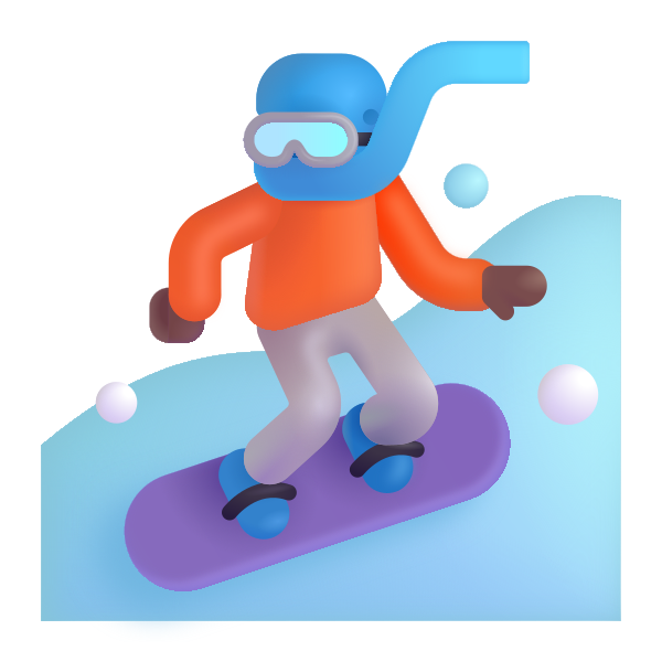 Snowboarder Color Medium Dark Vector