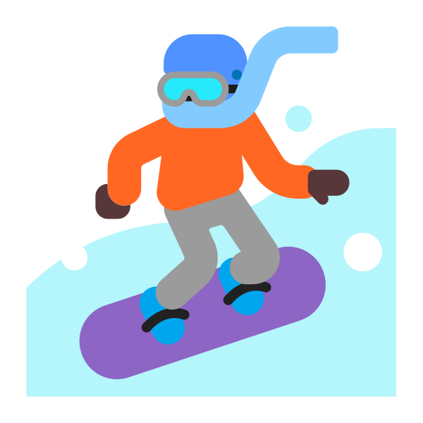Snowboarder Flat Dark Vector