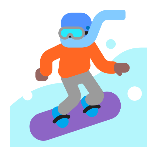Snowboarder Flat Medium Dark