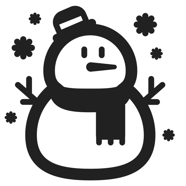 Snowman High Contrast Vector