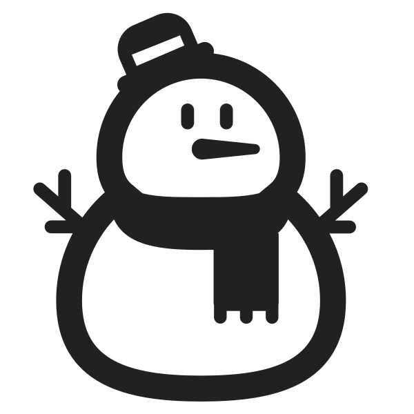 Snowman Without Snow High Contrast Vector