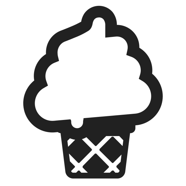Soft Ice Cream High Contrast Vector