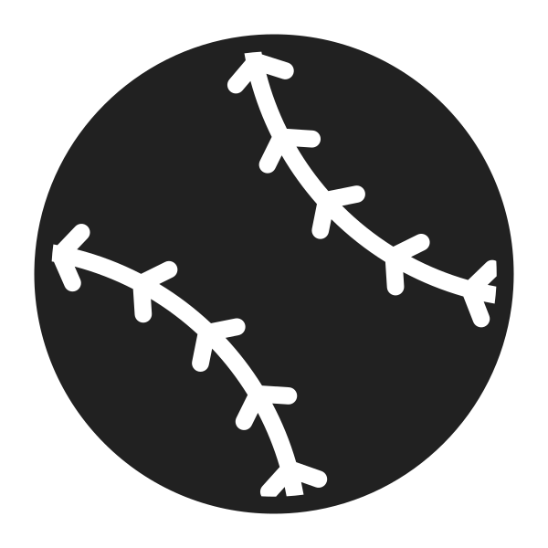 Softball High Contrast Vector