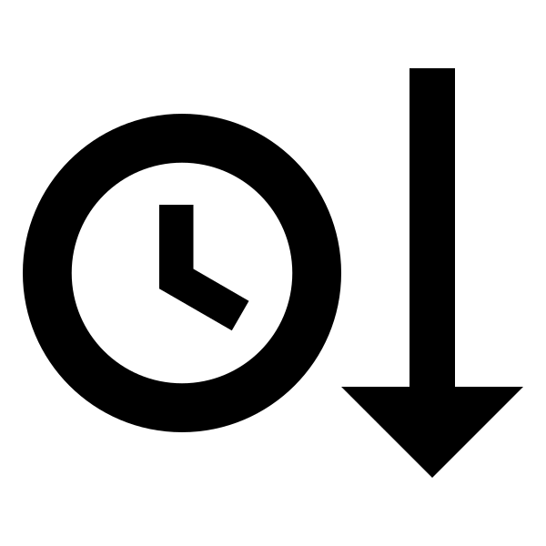 Sort Clock Ascending Outline