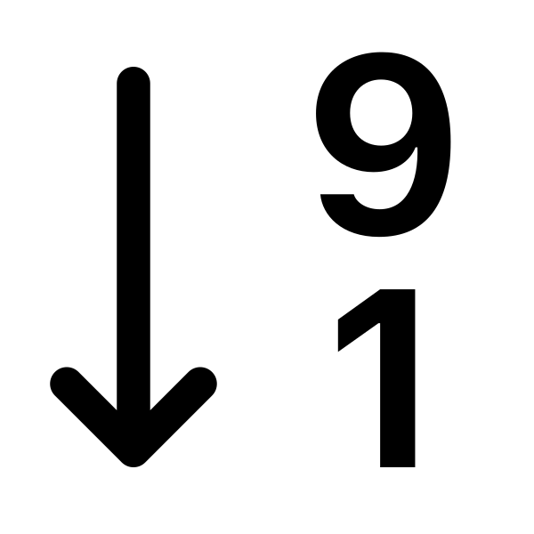 Sort Numeric Down Alt