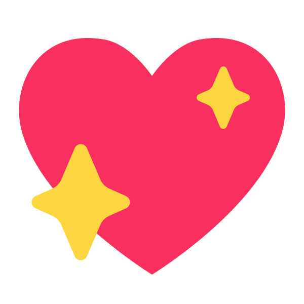 Sparkling Heart Flat Vector