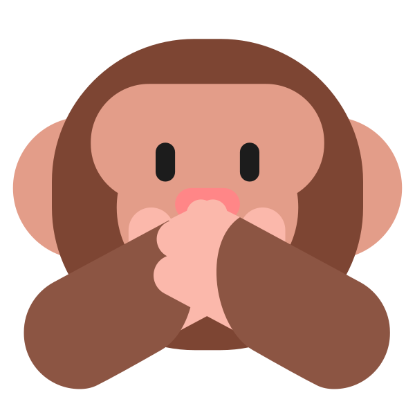 Speak No Evil Monkey Flat Vector