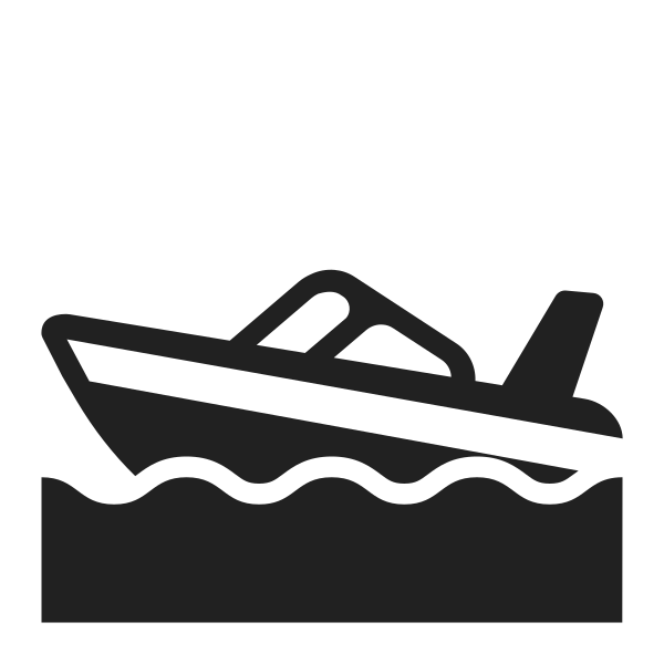 Speedboat High Contrast Vector