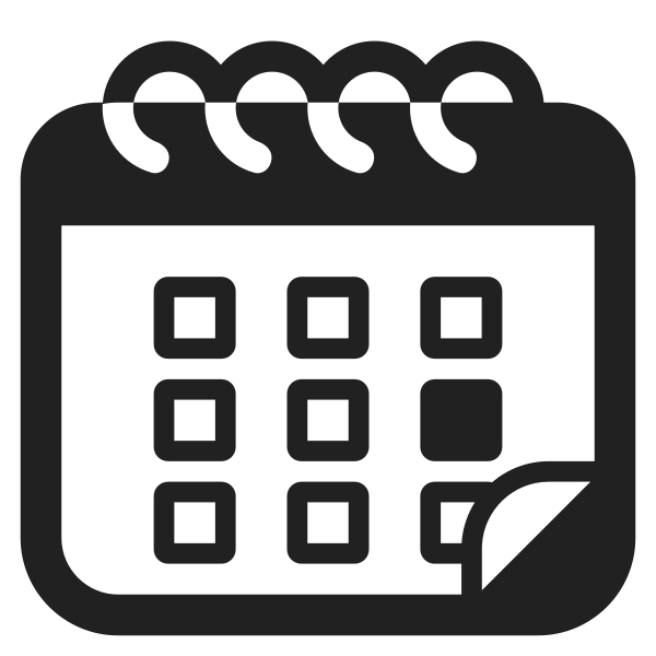 Spiral Calendar High Contrast Vector