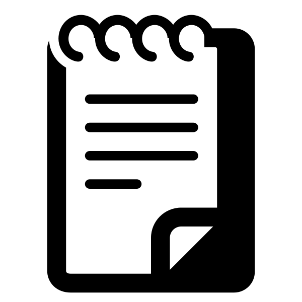 Spiral Notepad High Contrast Vector