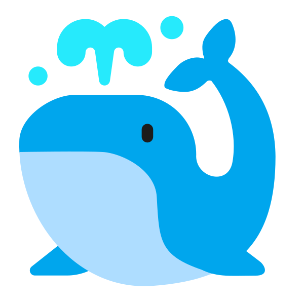 Spouting Whale Flat Vector
