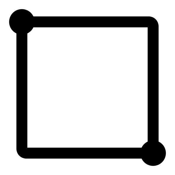 Square 3d Corner To Corner Vector