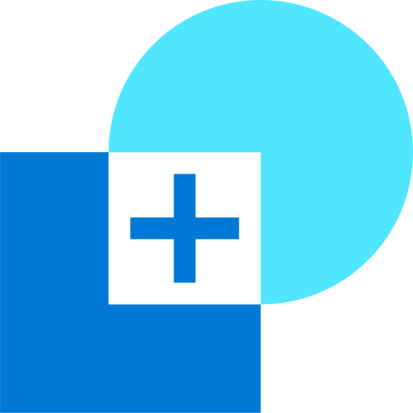 Square Plus Circle Blue Vector