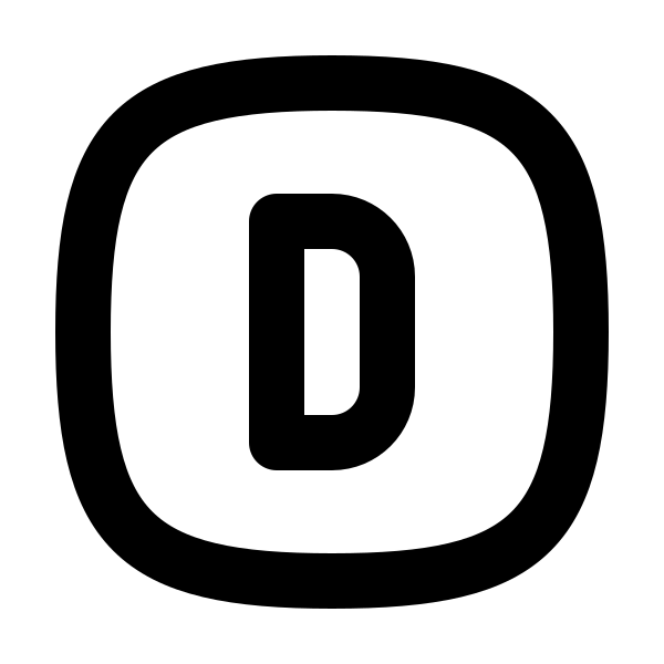 Square Rounded Letter D