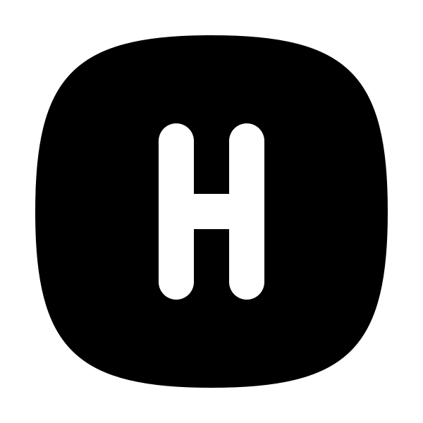 Square Rounded Letter H