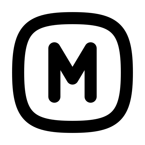 Square Rounded Letter M