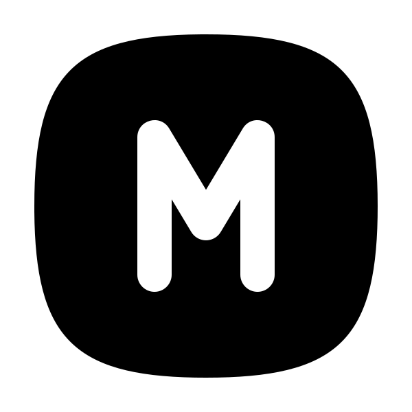 Square Rounded Letter M