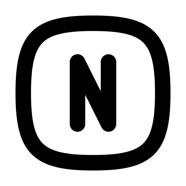 Square Rounded Letter N
