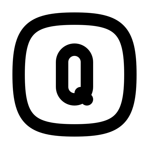 Square Rounded Letter Q