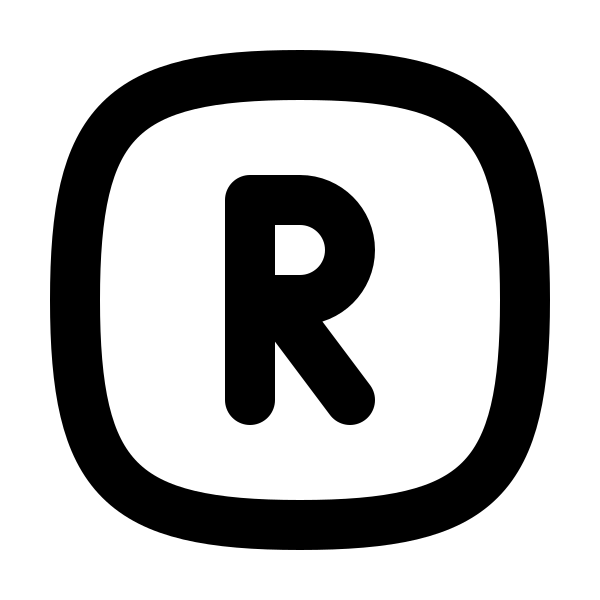 Square Rounded Letter R