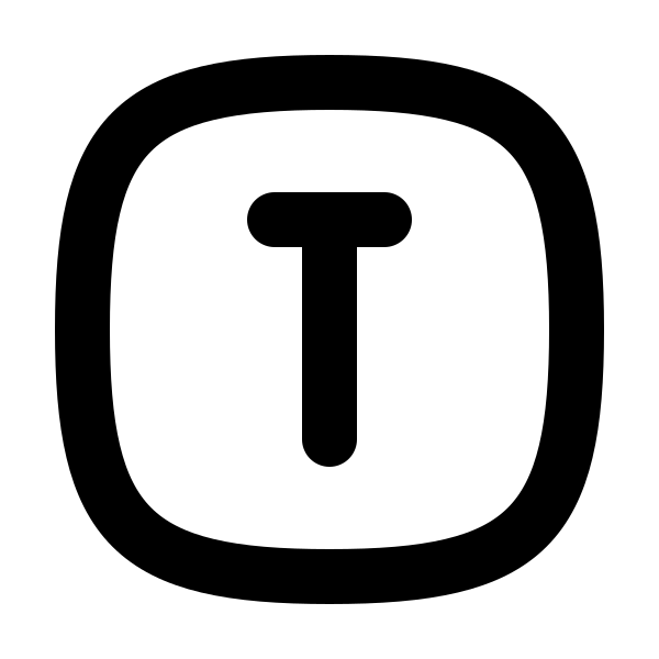 Square Rounded Letter T