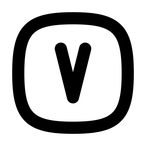 Square Rounded Letter V