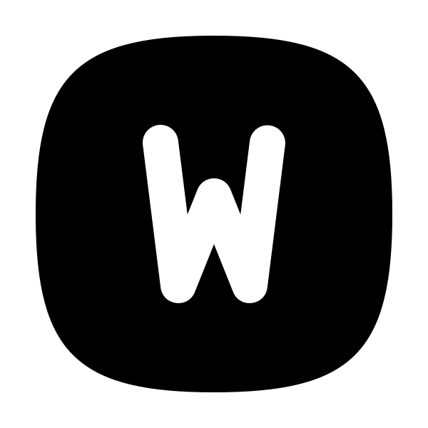 Square Rounded Letter W