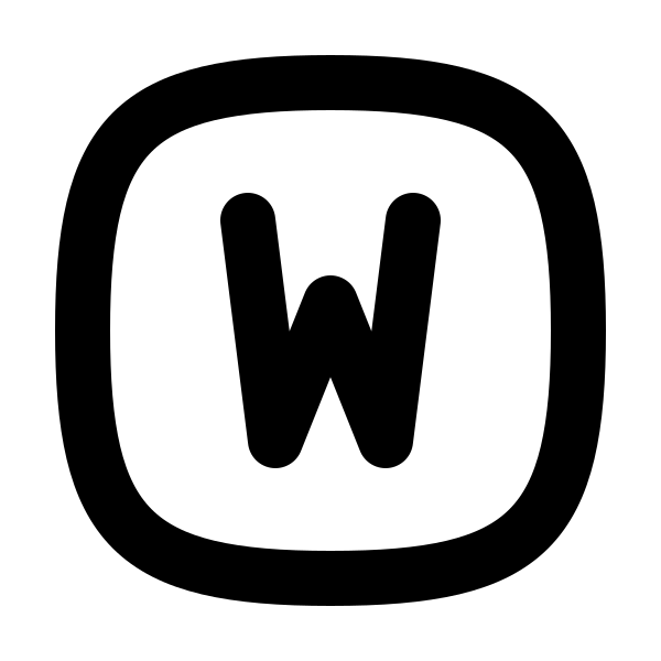 Square Rounded Letter W