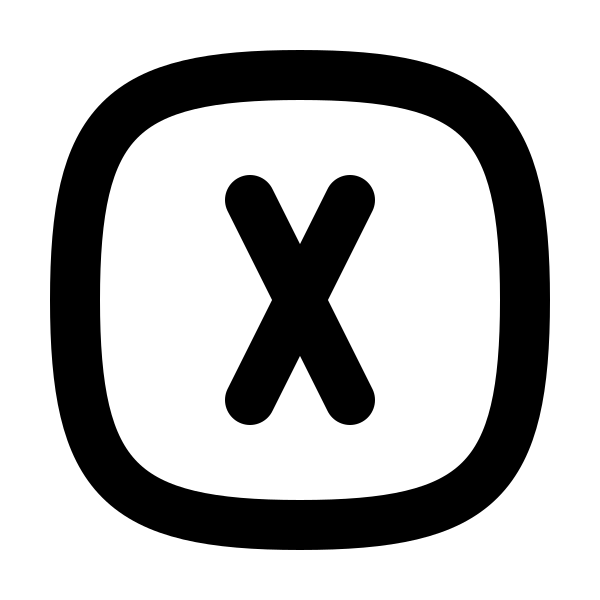 Square Rounded Letter X