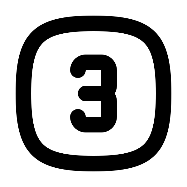 Square Rounded Number 3
