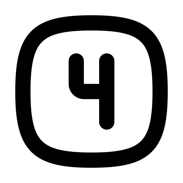 Square Rounded Number 4