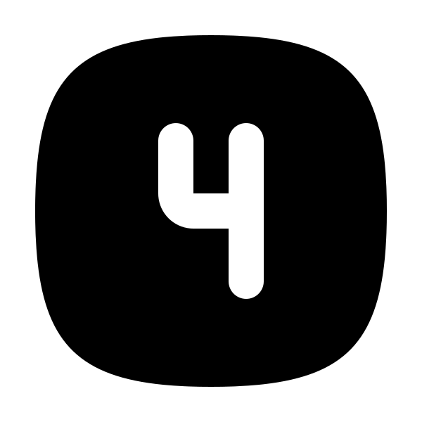 Square Rounded Number 4