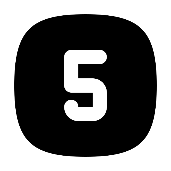 Square Rounded Number 5