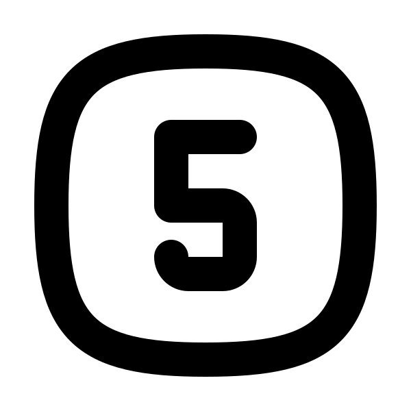 Square Rounded Number 5