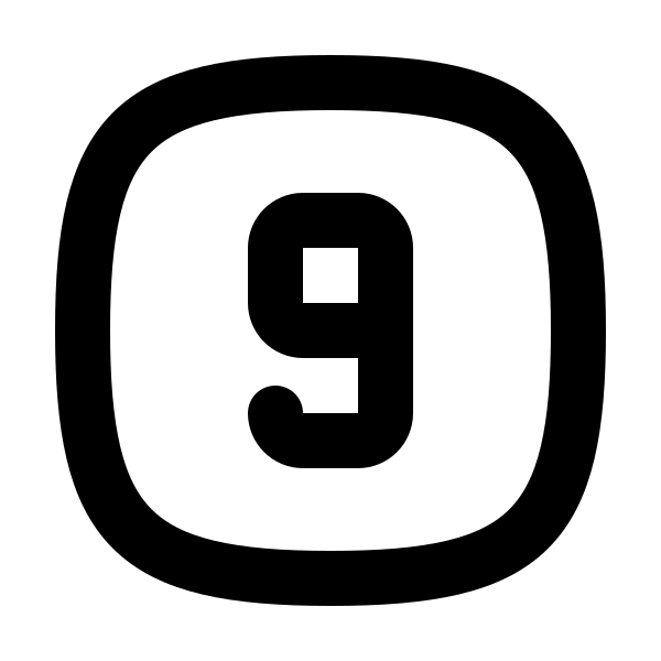 Square Rounded Number 9