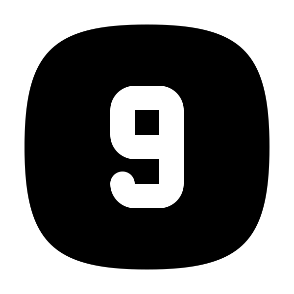 Square Rounded Number 9