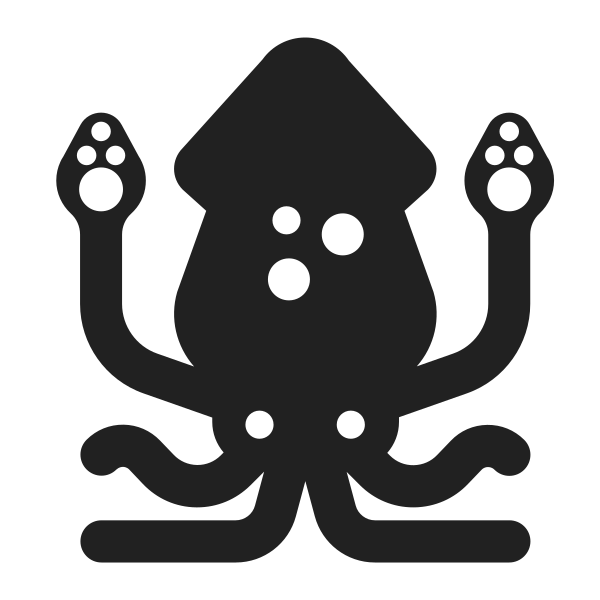 Squid High Contrast Vector