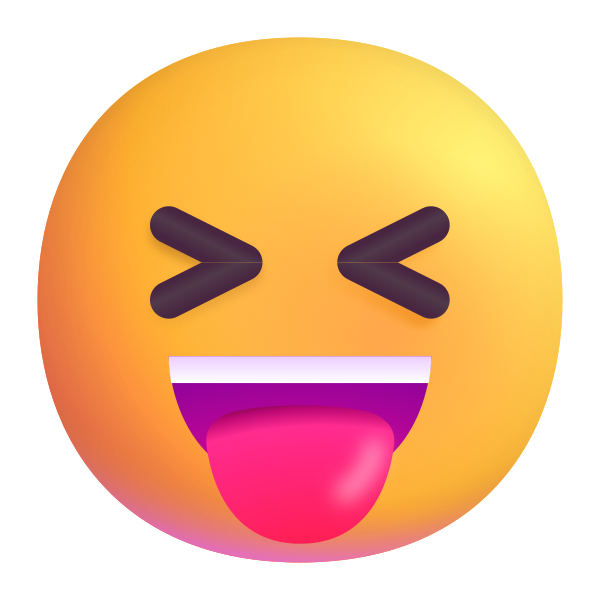 Squinting Face With Tongue Color Vector