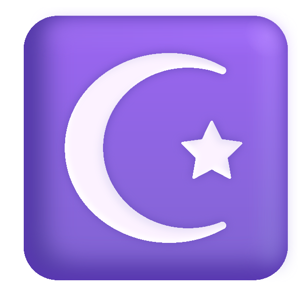 Star And Crescent Color Vector