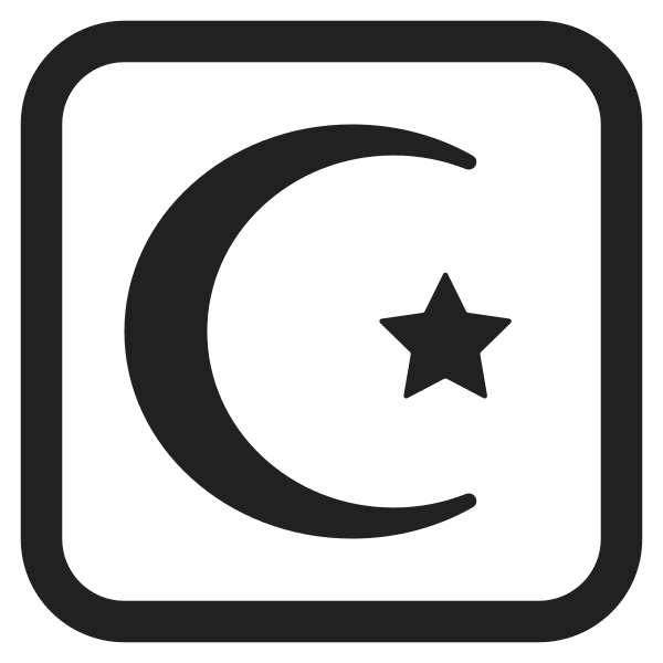 Star And Crescent High Contrast Vector