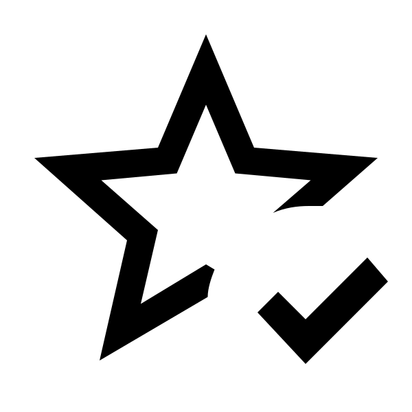 Star Check Outline