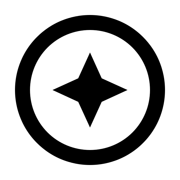 Star Four Points Circle Outline
