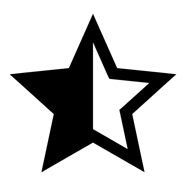 Star Half Alt Solid Vector