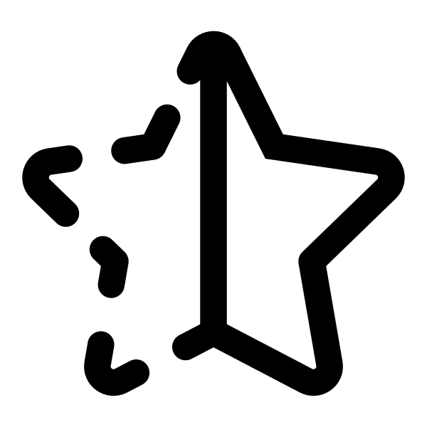 Star Half Dashed Vector