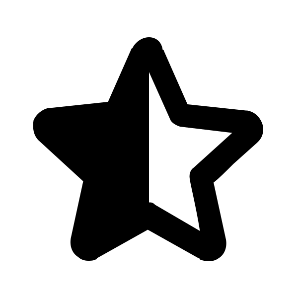 Star Half Outline Vector