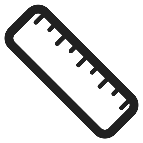 Straight Ruler High Contrast Vector