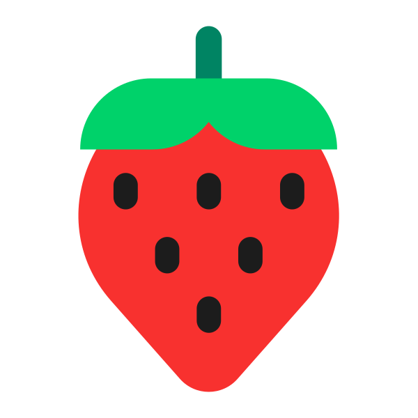 Strawberry Flat Vector