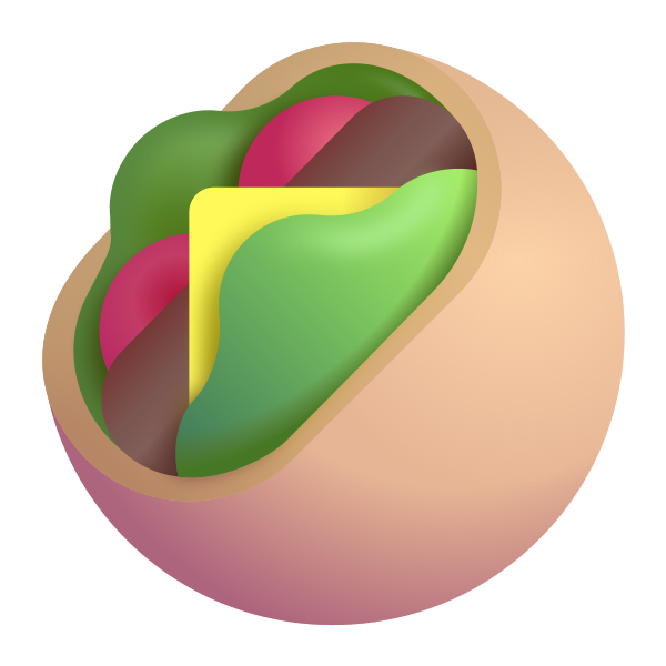 Stuffed Flatbread Color Vector