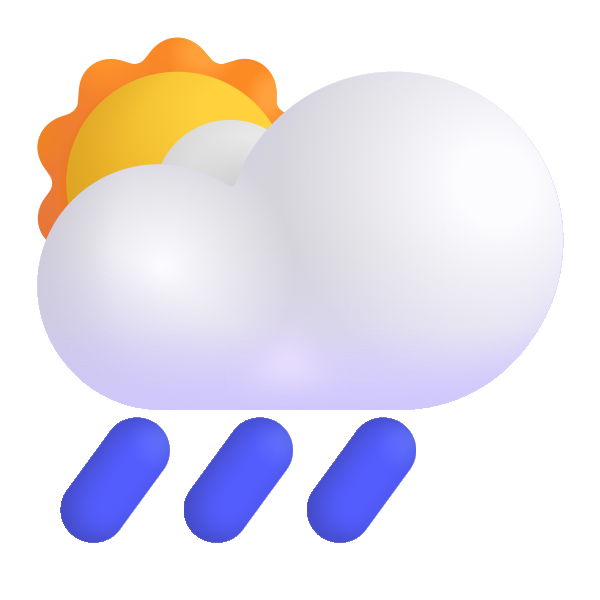 Sun Behind Rain Cloud Color Vector