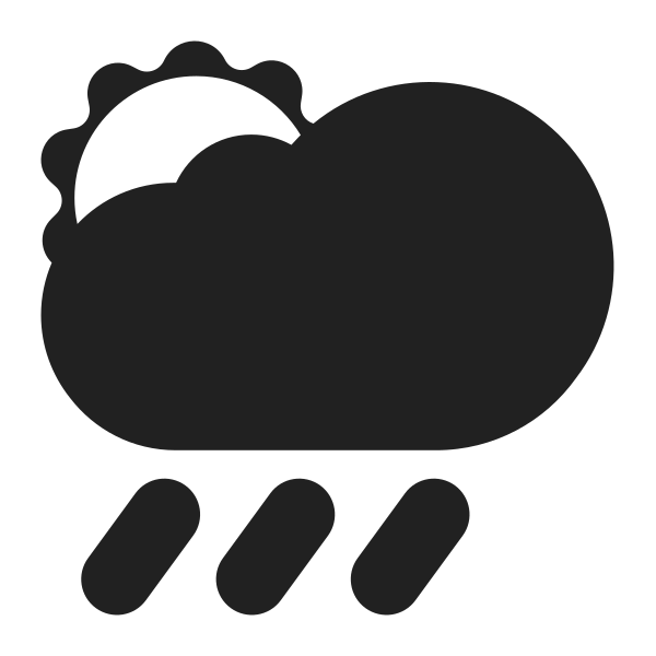 Sun Behind Rain Cloud High Contrast Vector
